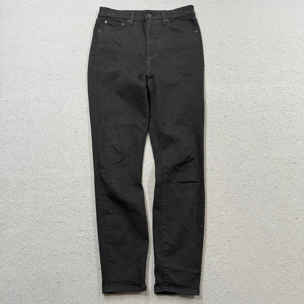 Denim Forum Jeans Women's 28L Black Lola High Rise Skinny Slim Fit Stretch Retro